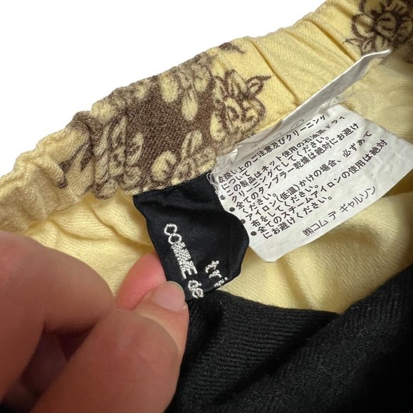 Tricot Comme des Garçons double sided black and ivory floral wool maxi skirt - Picture 2 of 4